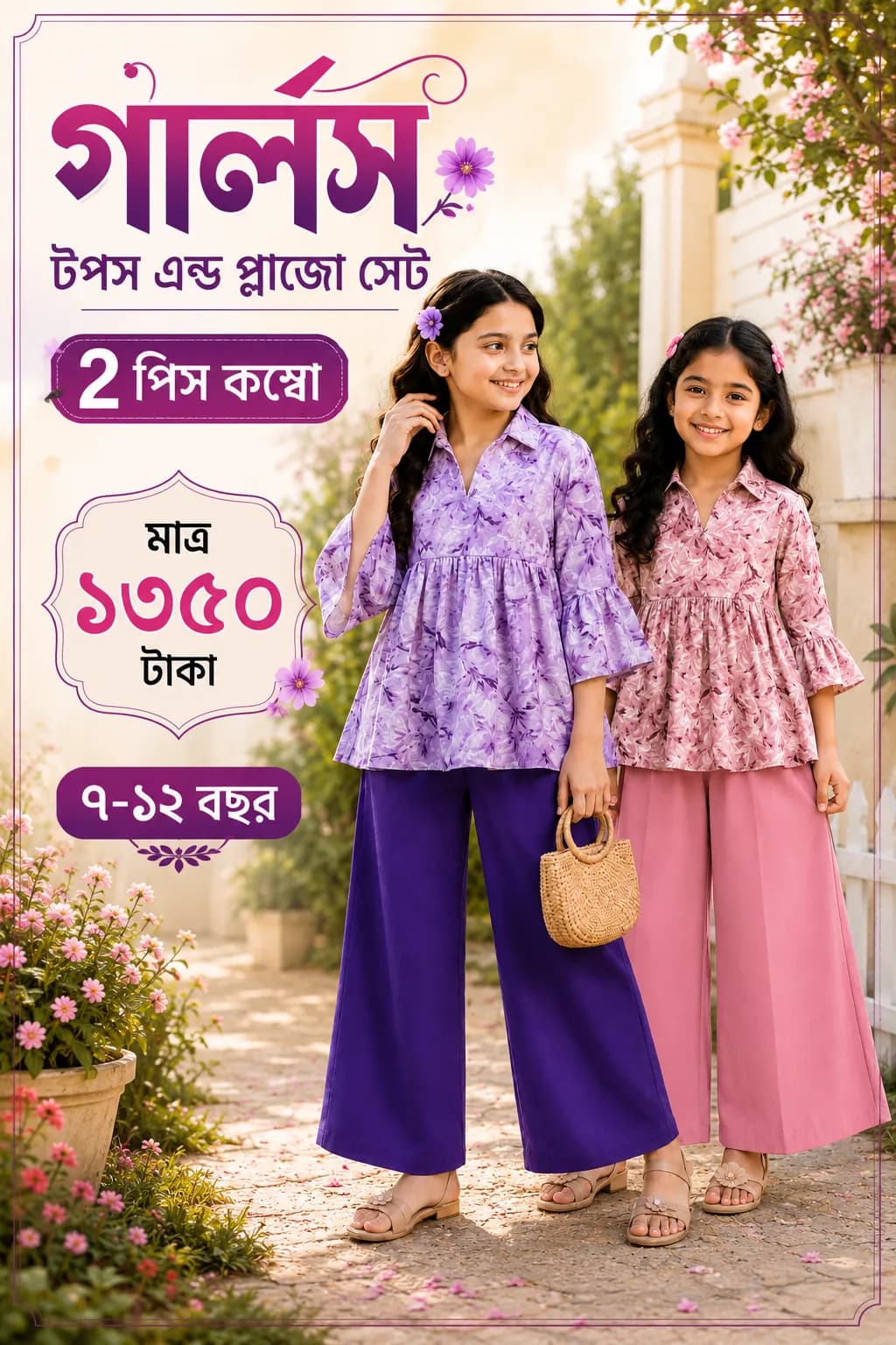 Girl Tops & Palazzo Set-2Ps Combo MGTPSC-301