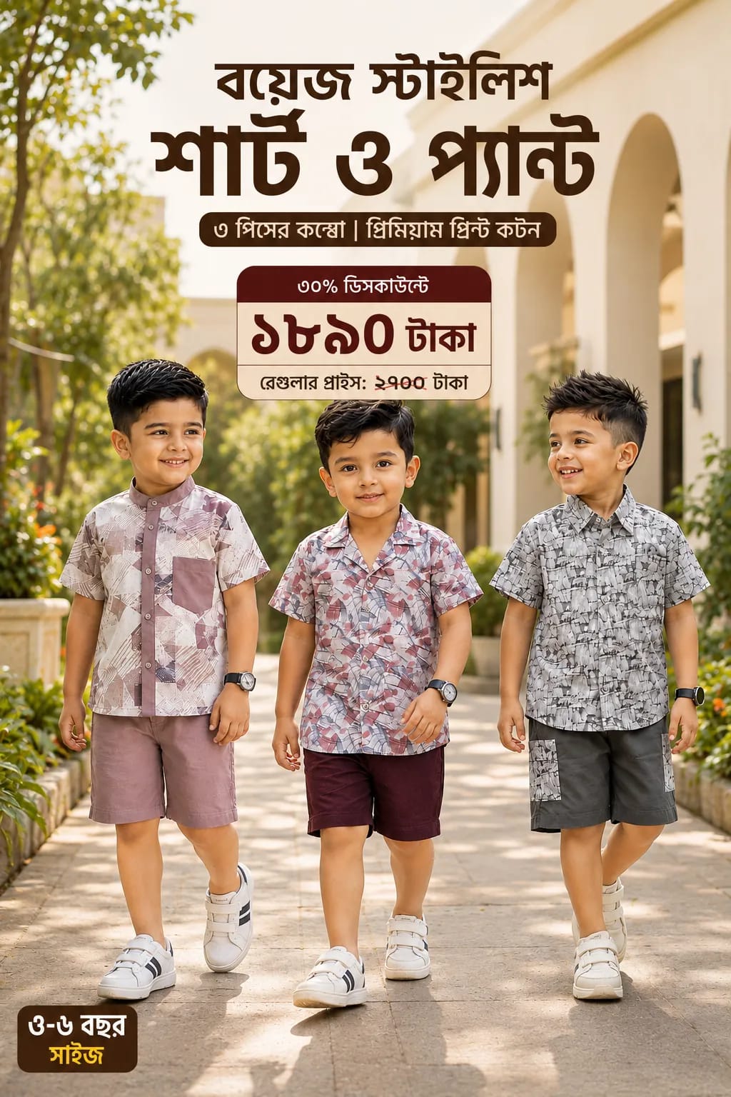 Boys Shirt & Pant 3Ps Combo - MBSPC-901